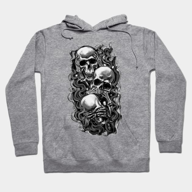 Hear No Evil monochrome Hoodie by Shawnsonart